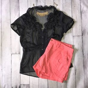 Old Navy coral chino shorts